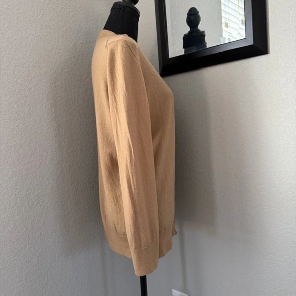 ANN TAYLOR Merino Wool Camel Cardigan Sweater XXL
